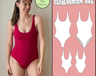 Classic One Piece Swimsuit | Reversible, Optional Shelf Bra, Cheeky and Full Coverage | Poppy One Piece  PDF Sewing Pattern Edgewater Avenue