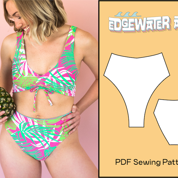DIY Reversible High Waist Whitney Bikini Bottoms || PDF Sewing Pattern