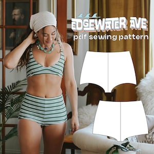 Braguita de bikini reversible tipo bóxer DIY / Braguita Charlie / Patrón de costura en PDF