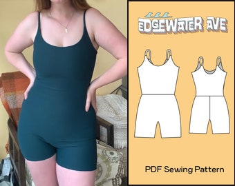 Ava Playsuit PDF Sewing Pattern | DIY Athleisure Activewear Jumpsuit Playsuit Swimsuit