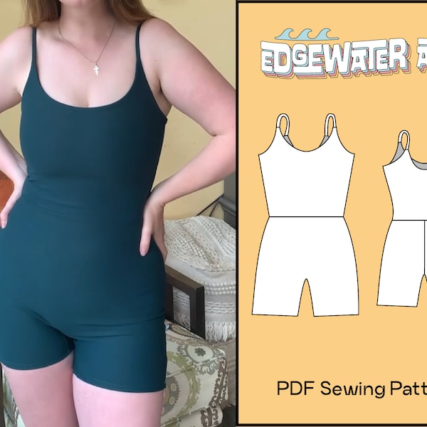 Ava Playsuit PDF Sewing Pattern | DIY Athleisure Activewear Jumpsuit Playsuit Swimsuit