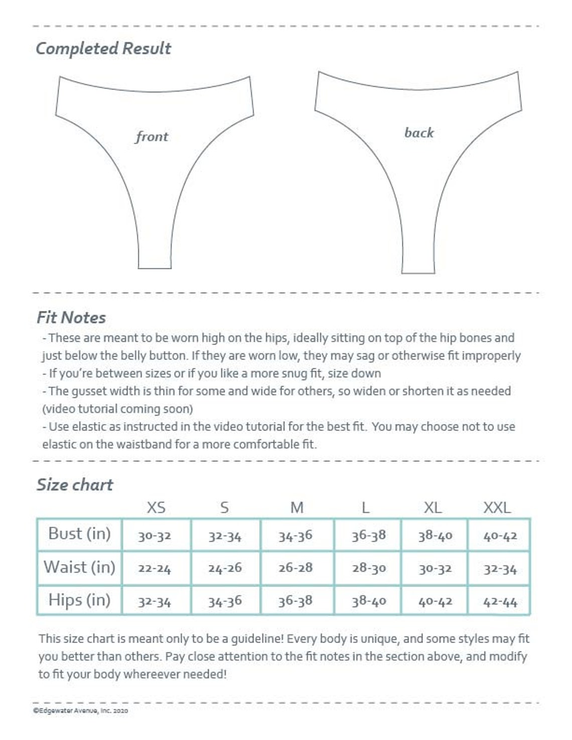 DIY 80s Style High Waist Bikini Bottoms Gigi PDF Sewing - Etsy