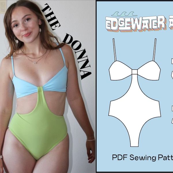 DIY Monokini One Piece Swimsuit (2 Coverage Options) | PDF Sewing Pattern | Donna One Piece