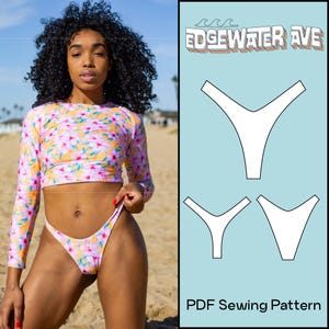 DIY 80s Style Cheeky Reversible Bikini Bottoms | Roxy Bottoms | PDF Sewing Pattern