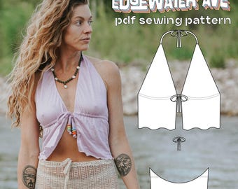 Summer Halter Crop Top & Tankini | Alix PDF Sewing Pattern