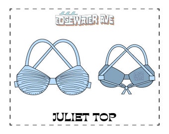 DIY Underwire Gathered Bikini Top (PDF) | Juliet Top | PDF Sewing Pattern