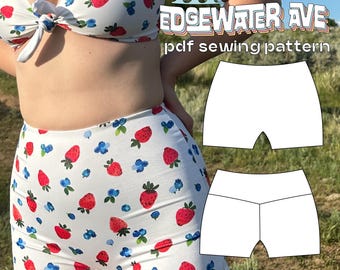 Swimwear Activewear No Front Seam Shorts Sewing Pattern Multiple Inseam Lengths | Anya (PDF Pattern)