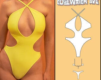 DIY Keyhole Sexy One Piece Swimsuit | Talia One Piece | PDF Sewing Pattern | Reversible, Thong, Seamless, Monokini