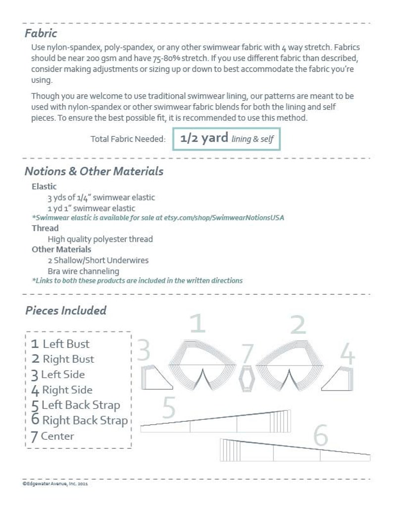 DIY Underwire Bikini Top PDF Sewing Pattern Hudson Top image 6