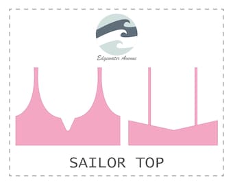 DIY V Shape Bikini Top (PDF) | Sailor | PDF Sewing Pattern