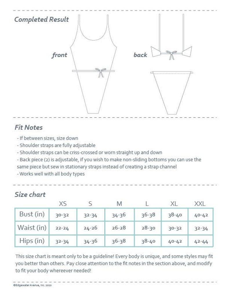 DIY French Cut One Piece Swimsuit Birdie PDF Sewing | Etsy