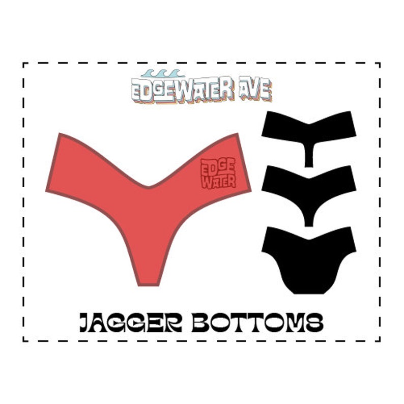 DIY Reversible Wide Side Bikini Bottoms PDF Sewing Pattern Jagger Bottoms image 1