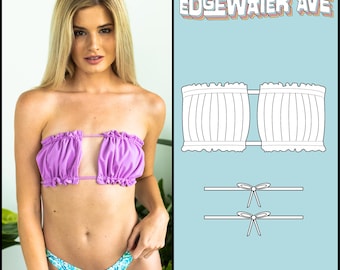 FREE Lani Top | DIY Reversible Ruched Bandeau Bikini Top | PDF Pattern