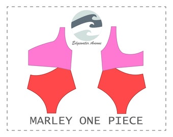DIY Asymmetric Cut Out One Piece Swimsuit | Marley | PDF Sewing Pattern