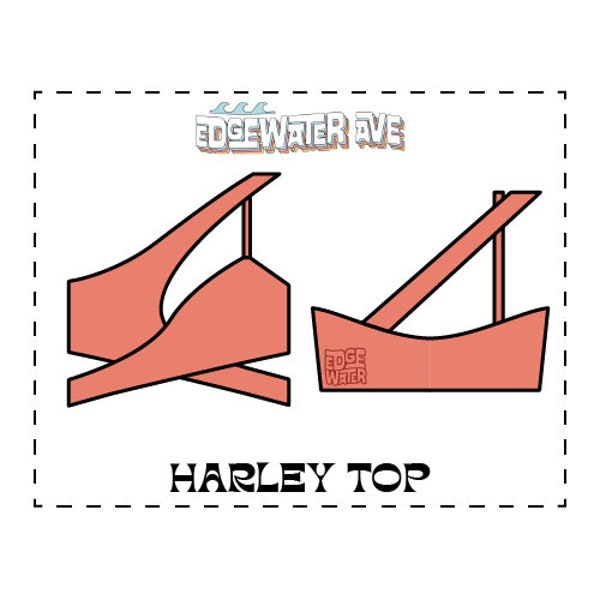 Haut de bikini réversible à haut cache-cœur asymétrique DIY | Patron de couture Harley Top PDF