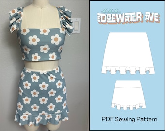 DIY Swim Skort with Built in Bikini Bottoms | Camille Skort PDF Sewing Pattern