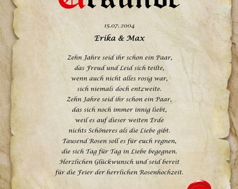 Karte Zur Rosenhochzeit Etsy Sonne, mond und sterne, alles liegt in weiter ferne, doch das gute ist. karte zur rosenhochzeit etsy