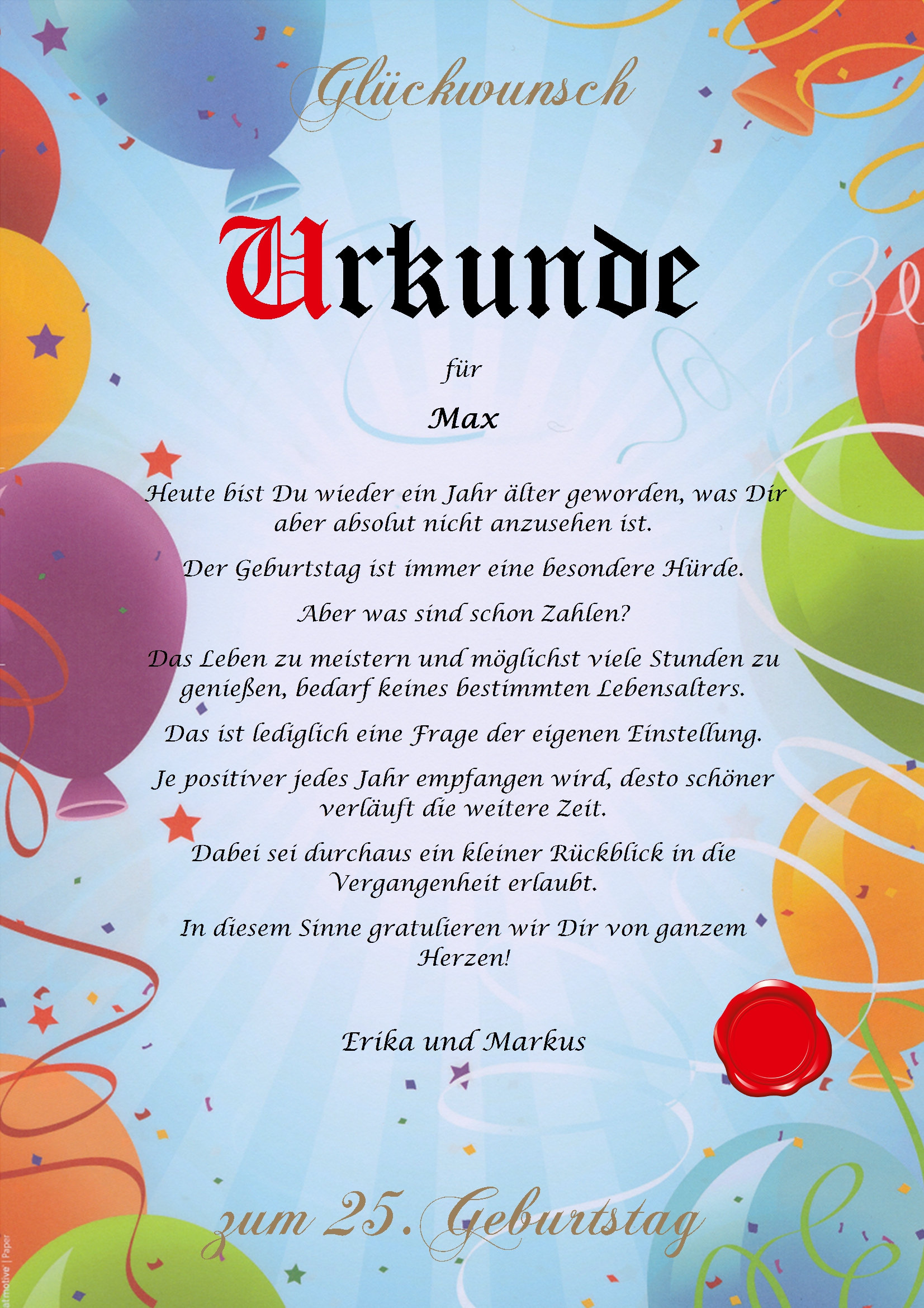 Personalisiertbare Urkunde Zum 18. Geburtstag – Originelles Geschenk Inkl. Goldglitzer-Umschlag, A4