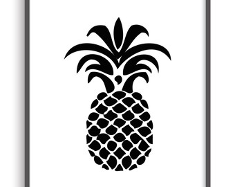 Leinwanddruck Mit Ananas-Motiv A4 (21x30 Cm) – Ohne Rahmen, Vintage Poster Für Moderne Wohndeko