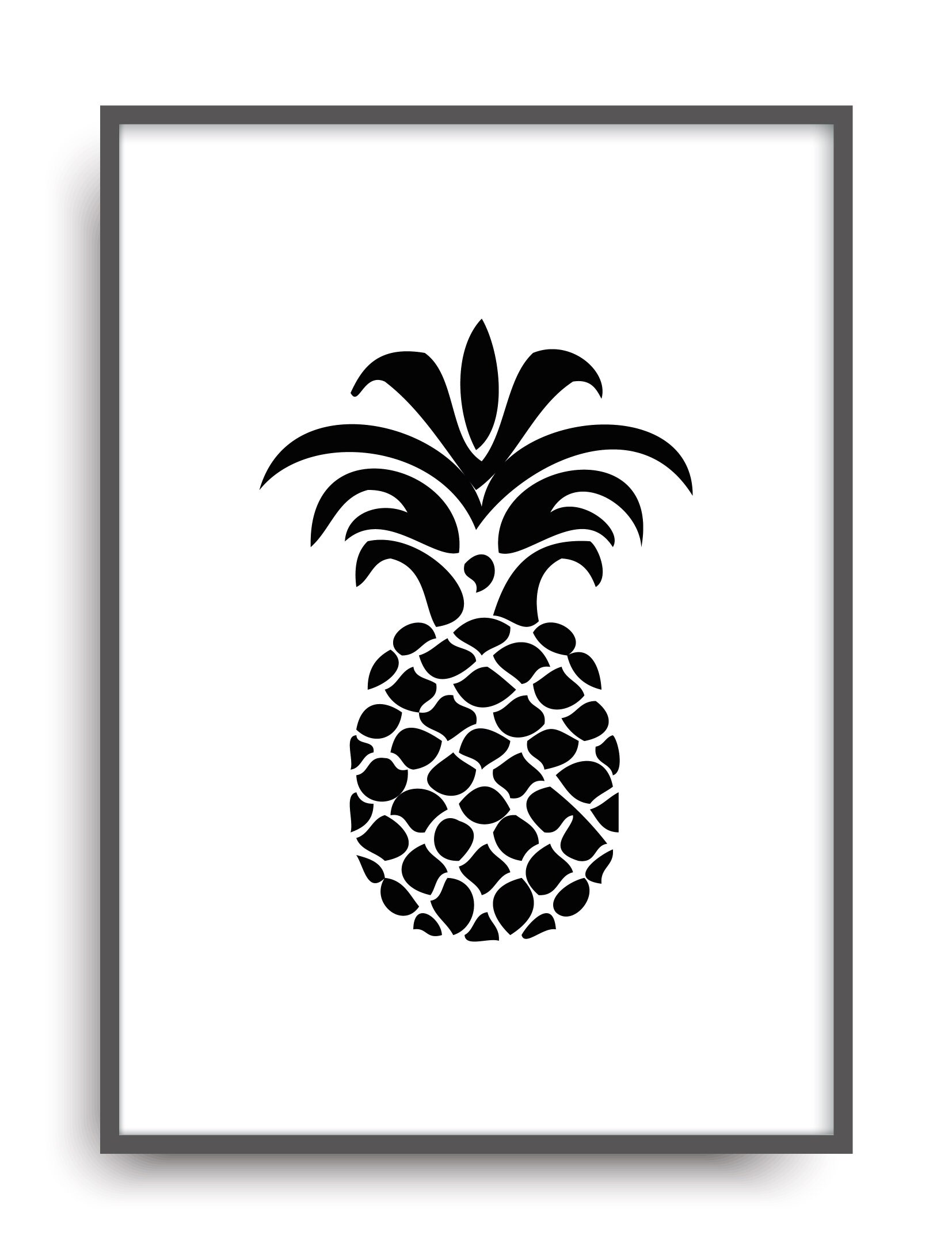 Leinwanddruck Mit Ananas-Motiv A4 (21x30 Cm) – Ohne Rahmen, Vintage Poster Für Moderne Wohndeko