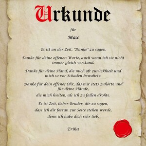 Urkunde personalisiert Geschenk Karte beste Geschwister Schwester Bruder DIN A4