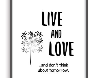 Kunstdruck LIVE N LOVE 2 Fine Art Poster Print Plakat moderne Vintage Deko Bild DIN A4 Geschenk