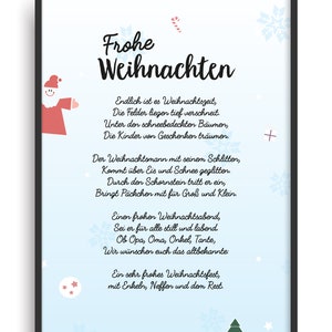 Geschenk Karte Frohe WEIHNACHTEN Kunstdruck 1. 2. Tag Heiligabend Bild ohne Rahmen DIN A4