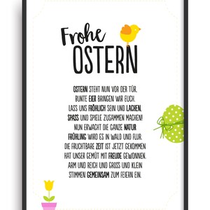 Geschenk Karte Frohe OSTERN Kunstdruck Ostertag Feier Bild ohne Rahmen DIN A4