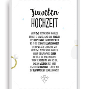 Hochzeit Karte JUWELENHOCHZEIT Kunstdruck 55. Hochzeitstag Juwelen Brautpaar Bild ohne Rahmen DIN A4