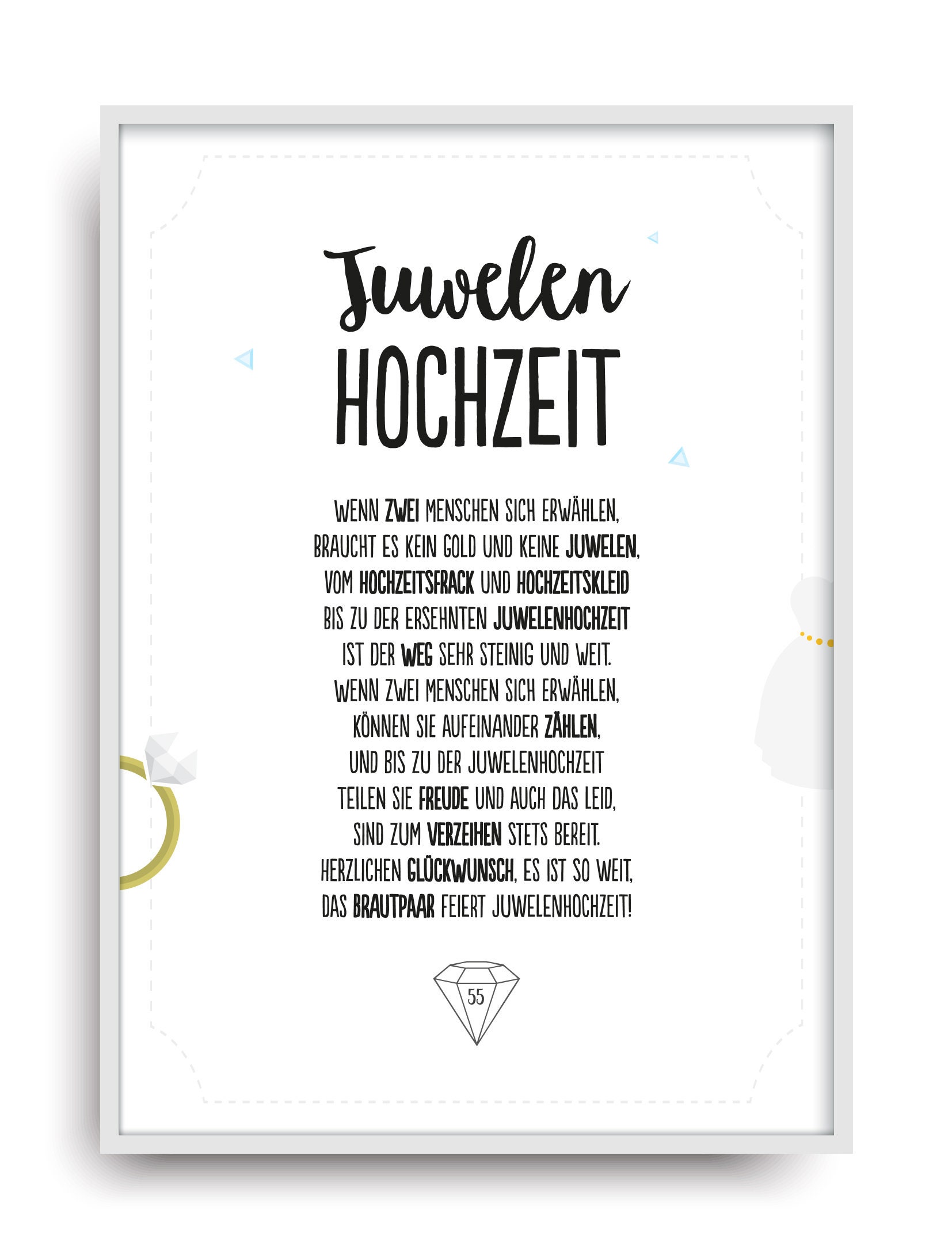 NobleWorks Grußkarte Zum 55. Hochzeitstag – Humorvoll Mit Rosé-Design, Inkl. Umschlag