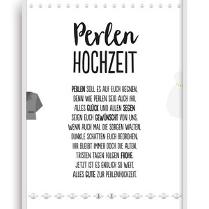 Hochzeit Karte PERLENHOCHZEIT Kunstdruck 30. Hochzeitstag Perlen Brautpaar Bild ohne Rahmen DIN A4