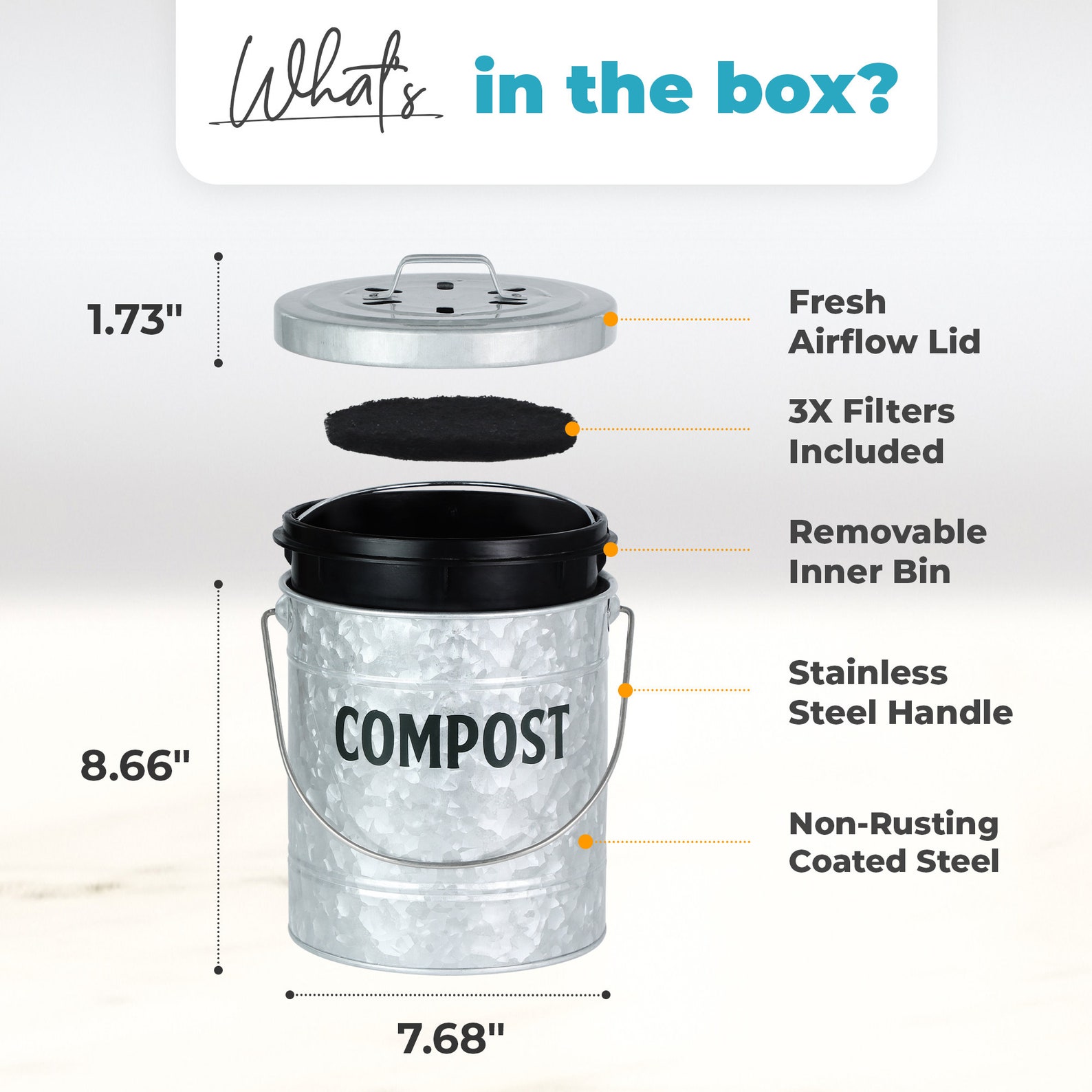 Compost Pail for Kitchen Counter by Saratoga Home Family Etsy