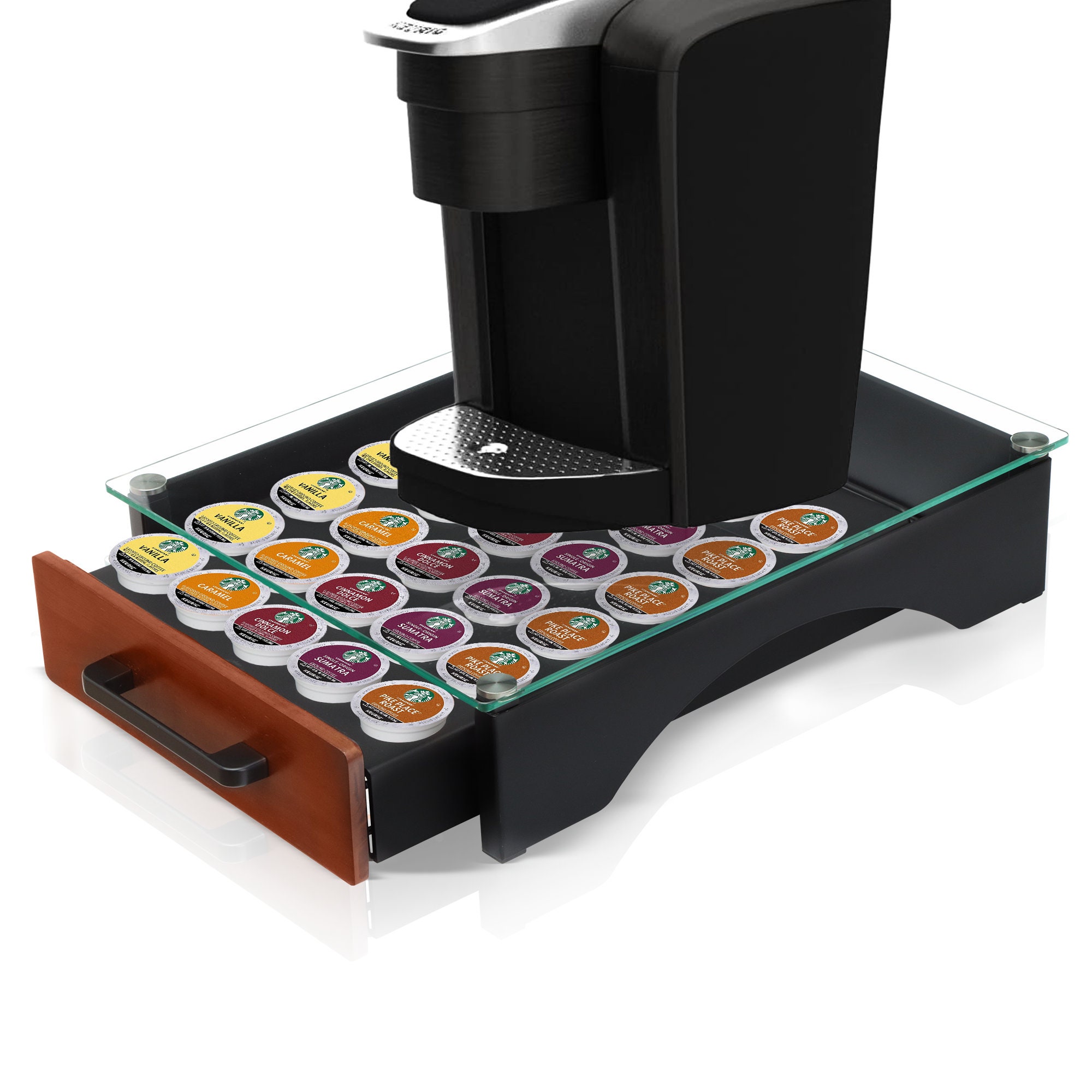 KKC Coffee Station Organizer, K Cup Coffee Pods Holder with Drawer, Co –  kkcger