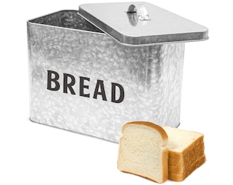 Farmhouse Bread Box by Saratoga Home - 30% Thicker Steel, Extra Large Kitchen Countertop Bread Storage Container, Fits 2+ Loaves