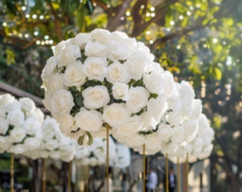 Weiße Hochzeitsdeko-Rosen 250 Stück weiße Kunstseiderosen mit langen Stielen, Hochzeitsblumen für Blumensträuße, Hochzeitsdeko für Herzstück