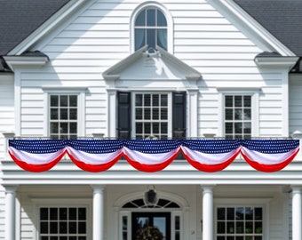 Décoration du 4 juillet, bannières drapeau des États-Unis, rouge, blanc et bleu pour la décoration du Memorial Day, lot de 4 grandes décorations de drapeau américain, 30 pi x 24 po. chacune