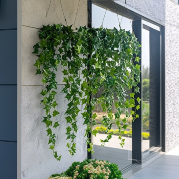 Artificial Hanging Plants, 2pc UV Resistant Faux Ivy Hanging Plants, Outdoor/Indoor Use, Wall Decor, Wedding, Home Decorating, 3.6 Feet Long
