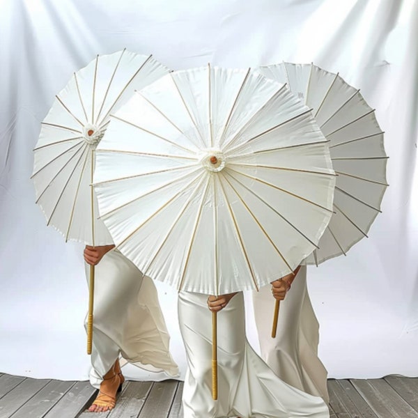 Lot de 12 parapluies en papier huilé à monter soi-même de 33 po. Élégants parasols japonais chinois pour travaux manuels, décoration de mariage et de fête, décoration de mariage, décoration de douche