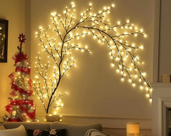 Fata Luce Salice Decorazione illuminata Decorazione matrimonio illuminato Decorazione vite illuminata Soggiorno Decorazione luce Decorazione lampada Decorazione mantello 9,5 piedi 160 LED