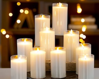 Wedding Centerpiece Led Candle Flameless Candle with Remote & Timer Realistic Candle with Moving Wick White Flameless Candle Wedding Decor