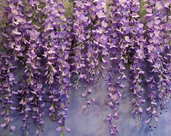 Artificial Wisteria Garland Decor For Home Decor Purple Wisteria Fake Floral Decor Backdrop Versatile Wedding Decor Lavender Hanging Flower