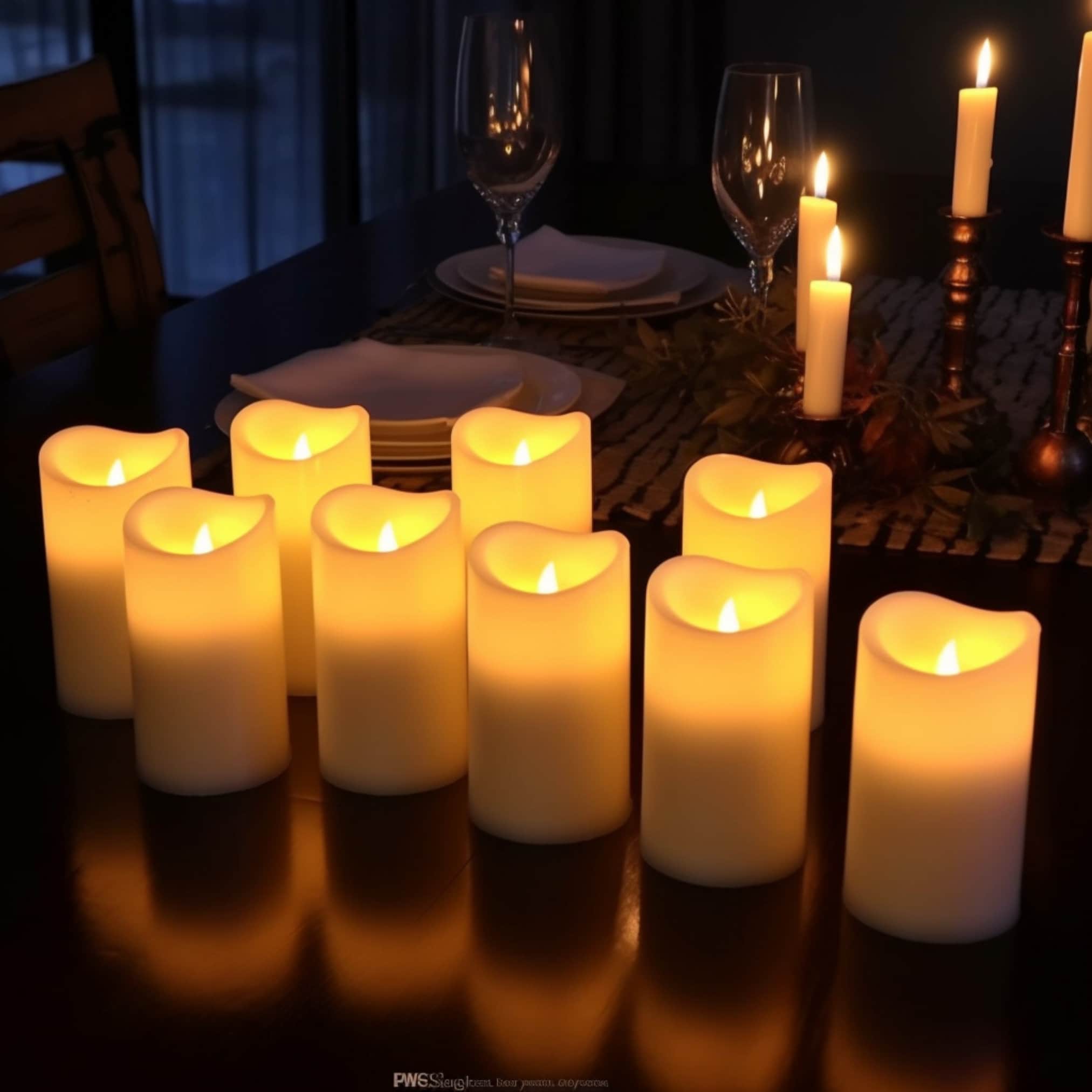 USB Rechargeable Flameless Electric Led Candle Dancing Moving wick Pillar  Paraffin Candles Light Home Wedding Table