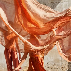 Wedding Table Runner Terracotta Cheesecloth Table Runners Orange Table Runner Boho Wedding Decor Rustic Wedding Decor Farmhouse Wedding image 8