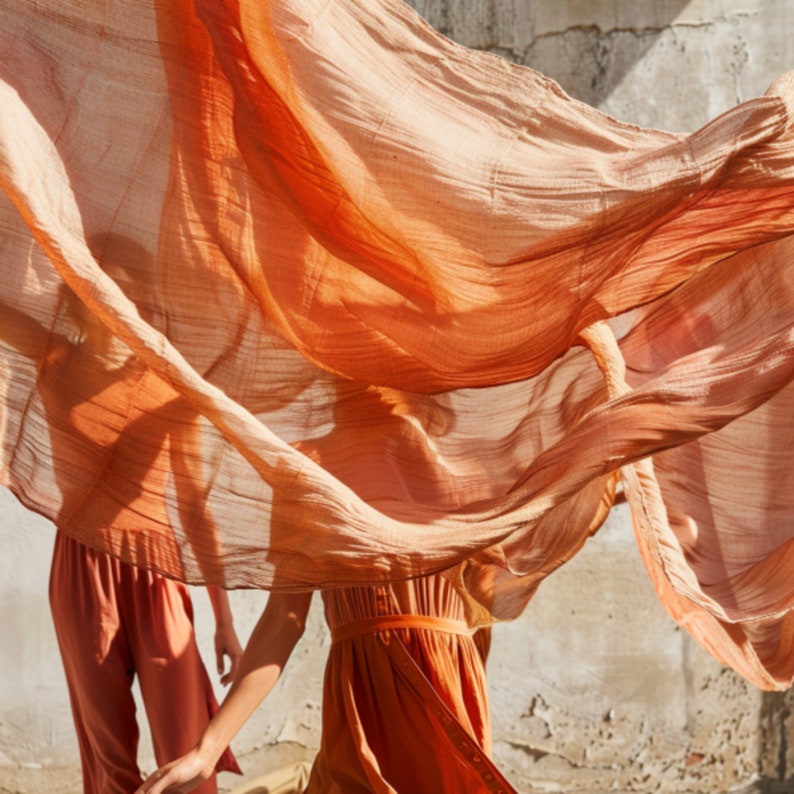 Wedding Table Runner Terracotta Cheesecloth Table Runners Orange Table Runner Boho Wedding Decor Rustic Wedding Decor Farmhouse Wedding image 8