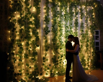 High Quality Fake Ivy, 168ft Fake Ivy, Fake Ivy Leaves with Lights, 24 Artificial Greenery vines room decor, 200 LED Lights, wedding decor