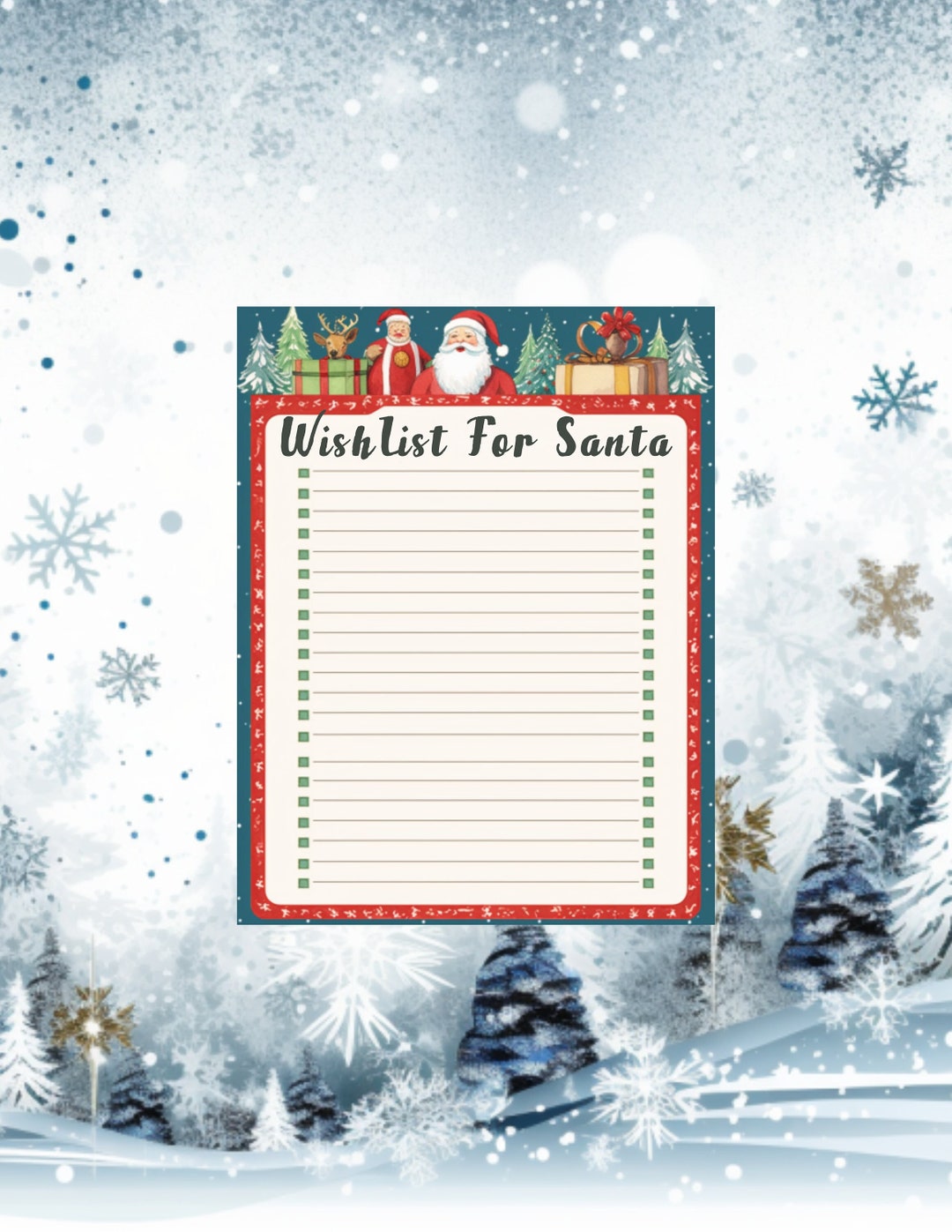 Digital Download Christmas Wish List Printable Holiday Etsy