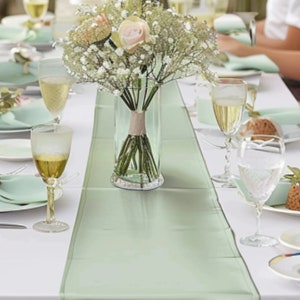 Sage Green Satin Table Runners 24-pack 12x108 Inch Smooth Elegant ...
