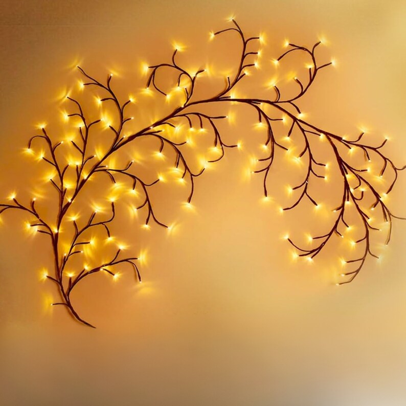 Fairy Light Willow Vine Lighted Decor Wedding Lighted Decor Lighted Vine Decor Living Room Light Decor Lamp Decor Mantle Decor 9.5ft 160LED image 6