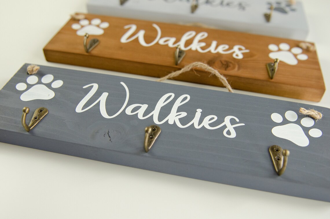 Wooden Dog Lead Hanger / Indoor Dog Lead Hook / Personalised Etsy