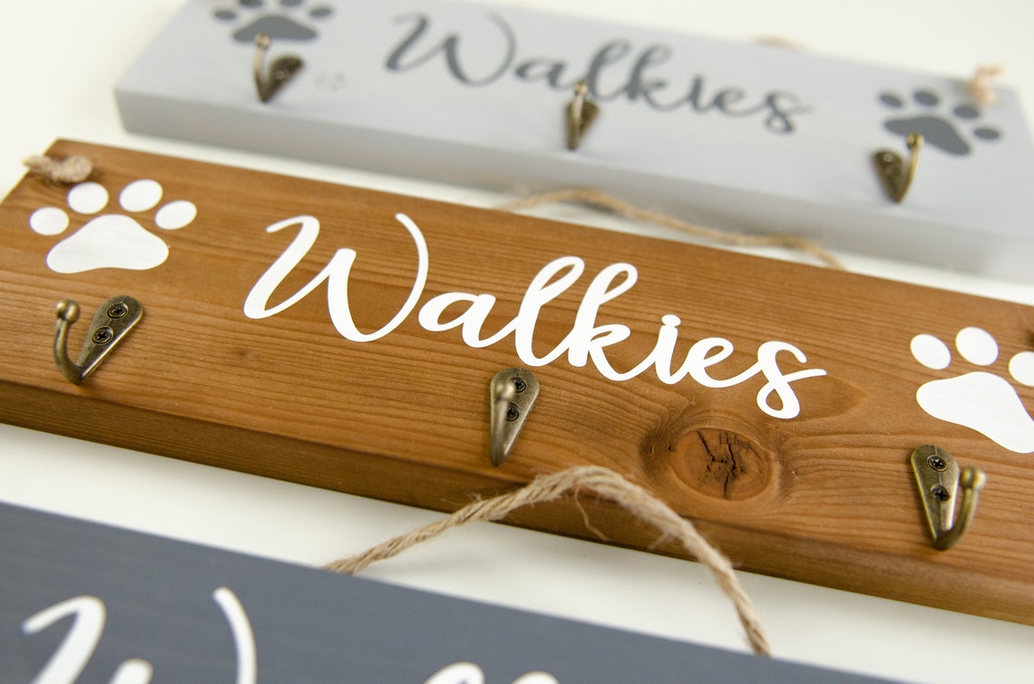 Wooden Dog Lead Hanger / Indoor Dog Lead Hook / Personalised Etsy